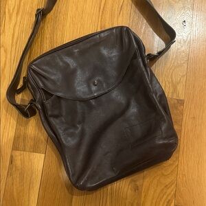Banana Republic Chocolate Brown Leather Messenger Bag